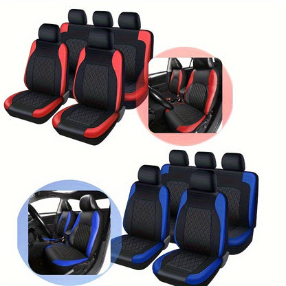 PU Leather Car Seat Covers Full Set Car Seat Covers Full Set Front Seats And Rear Bench,  Fit 5 Seat Covers Jeeps Car Accessories for Men for SUV, Automotive Truck, Scratch Proof