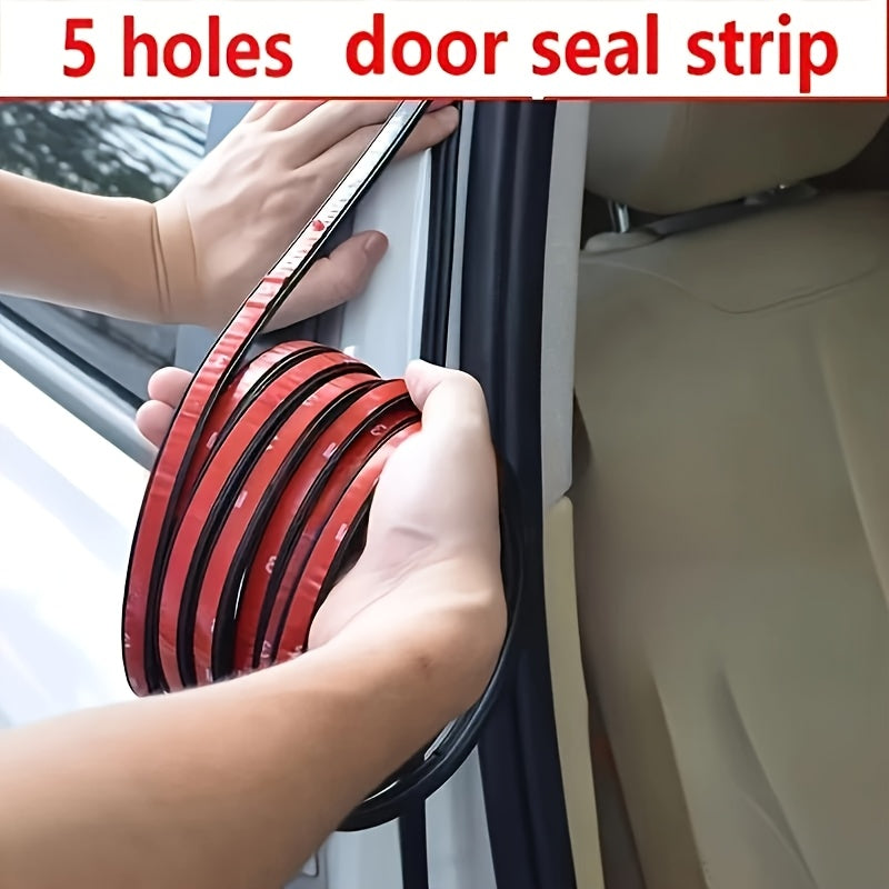 Fit Rubber Car Door Seal Strip - Double Layer Noise Reduction, Shock Absorption Soundproofing Protective Trim, Multi-Pack, Vibration Dampening | Duallayer Structure | Textured Surface, Car Soundproofing