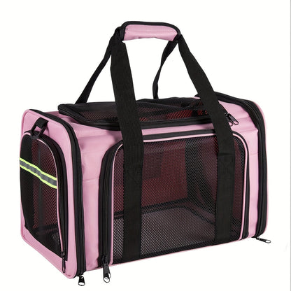 Airline Approved Pet Carrier Soft Sided – TSA Compliant, Collapsible Travel Bag for Small Medium Cats & Dogs Under 15 lbs, Breathable Mesh, Foldable Design