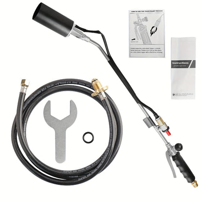 Propane Torch Weed Burner and Ice Snow Melter 79-Inch Hose Adjustable Flame Control Outdoor Flame Thrower for Garden Weed Killing Driveway Ice Melting Red Black