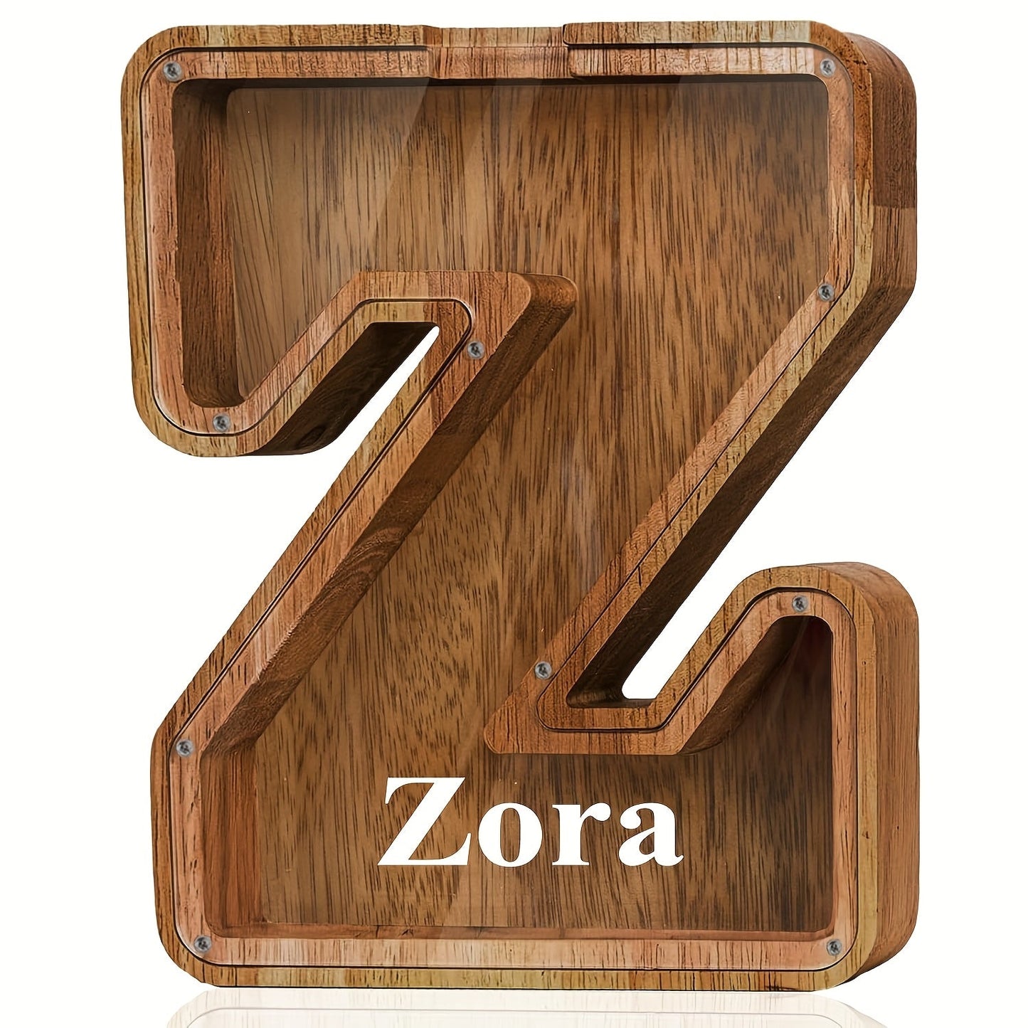 Personalized Wooden Piggy Bank for Kids – A-Z Alphabet Letter Initial Coin & Bill Savings Bank for Boys & Girls, Toddlers to Big Kids | Birthday Christmas Baby Shower Gift | Financial Literacy Toy & Room Decor
