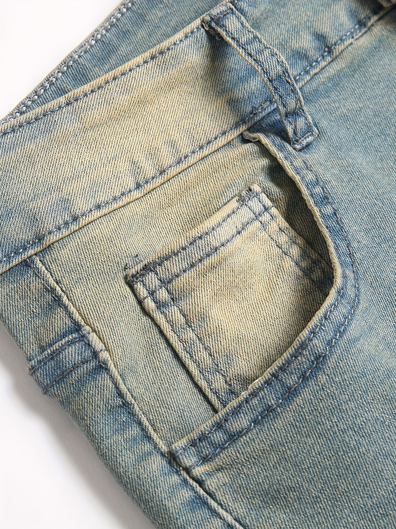 Men's Slim Fit Jeans - Vintage Wash Distressed Travel
