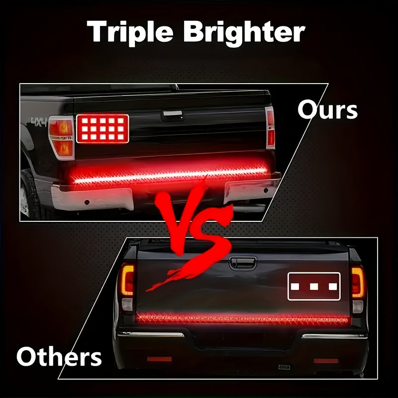 60 Inch Arrow LED Tailgate Light Strip for Trucks - Super Bright White & Amber Light, 12V DC, Easy to Install, Vehicle Use, Without Battery