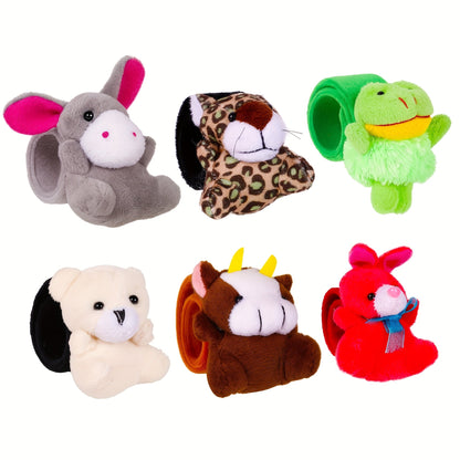 Stuffed Animal Slap Bracelets Bulk for Kids – Cute Plush Assorted Animal Bracelets for Party Favors, Classroom Prizes, Goodie Bag Fillers, Carnival Toys, Holiday Gifts (6/10/15/30 Pack)