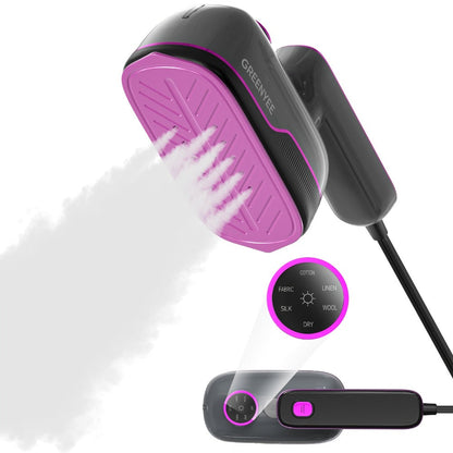 Mini Travel Steamer 2-in-1 Dry Steam Iron Foldable 180 Degree Handle 15-Second Heat 85ml Leak-Proof Tank ETL Certified for All Fabrics Home Travel Purple Black