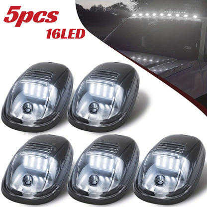 5pcs/Set 16/24 LED Roof Marker Light Bulbs, 12V Super Bright, Sturdy Construction, Easy Wiring Harness Replacement, Fits 2003-2018 1500 2500 3500 4500 5500 Pickup Trucks, Without Battery