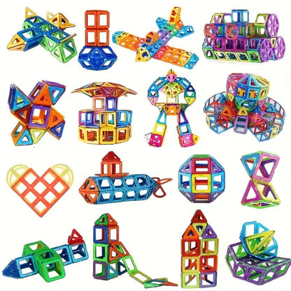 Large Magnetic Tiles 67 Piece STEM Building Kit – DIY Magnetic Building Blocks for Boys & Girls Ages 3+, Random Assorted Colors, Creative Construction Toy, Birthday Halloween Christmas Gift