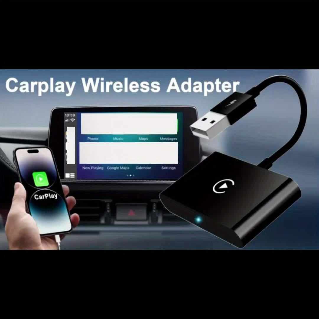 Portable Wireless Adapter Carplay Wired to Wireless Plug And Play Connect Wireless Dongle USB Car Converter for iPhone IOS 10+, Suitable for 2016 And Later Car