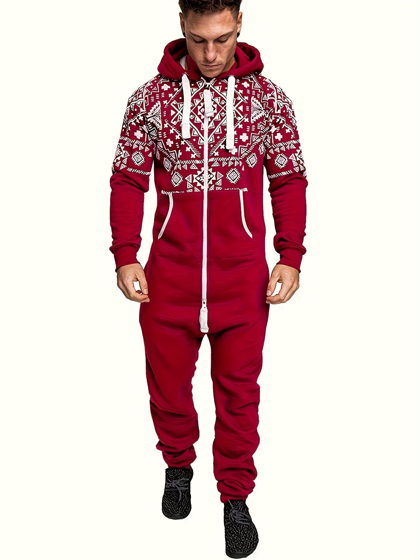 Men's Hooded Coveralls - Full-Zip One-Piece Design Style 6741