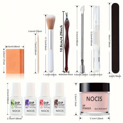 Sparkling Glitter Dip Powder Nail Set 33Pcs with Activator & Primer – 20 Colors No Lamp Needed for French Manicure Salon-Quality Home Use Nail Gift for Women