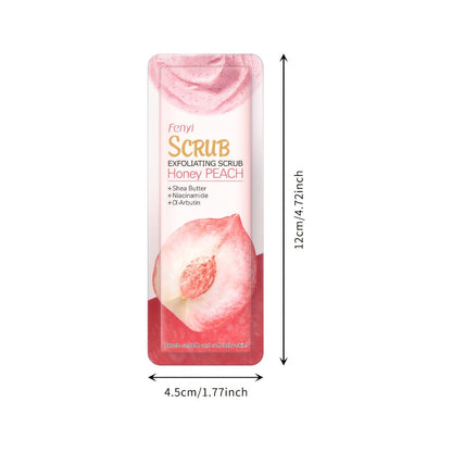 Exfoliating Body Scrub Peach Cream 50pcs Jojoba Bead Foot & Body Skin Gentle Cleansing Moisturizing Smooth Nourish Portable Travel Size Sachet