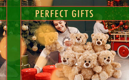 Mini Teddy Bear Bulk Pack 5pcs 8 Inch Soft Shaggy Plush Bears — Baby Shower Party Favors, Valentine's Day, Birthday & Christmas Gifts for Kids Girls Girlfriend