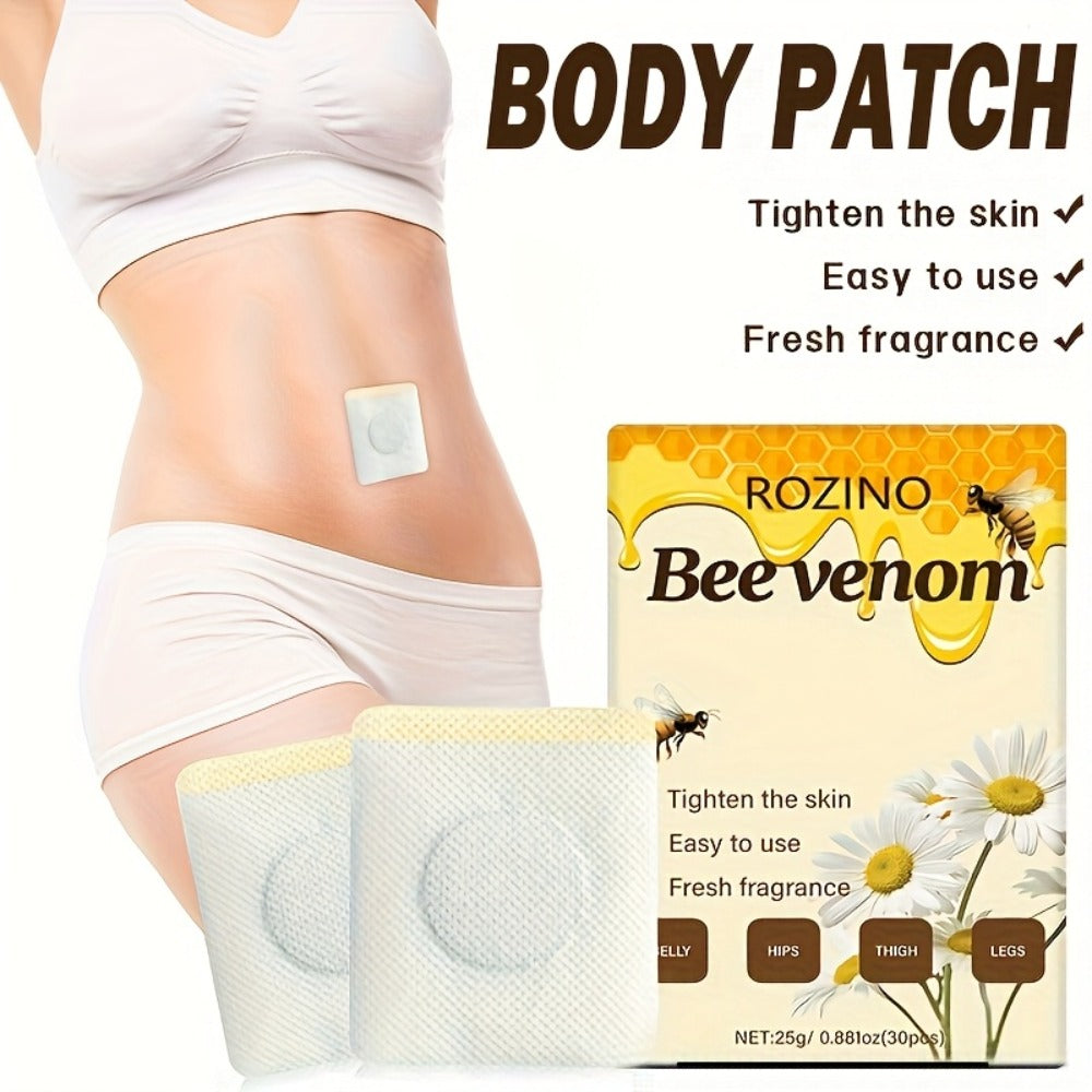 Bee Venom Navel Patches 30pcs – Natural Botanical Belly Button Patches for Body Wellness, Detox & Self Care, Long-Lasting Adhesion, Fresh Scent, Gentle for All Skin Types