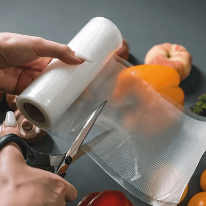 Vacuum Sealer Bags Reusable Airtight Food Storage Bags Multiple Sizes – No Power Needed, Keep Meat, Fruits & Vegetables Fresh Longer, BPA-Free Roll Bags for Kitchen Organization & Meal Prep