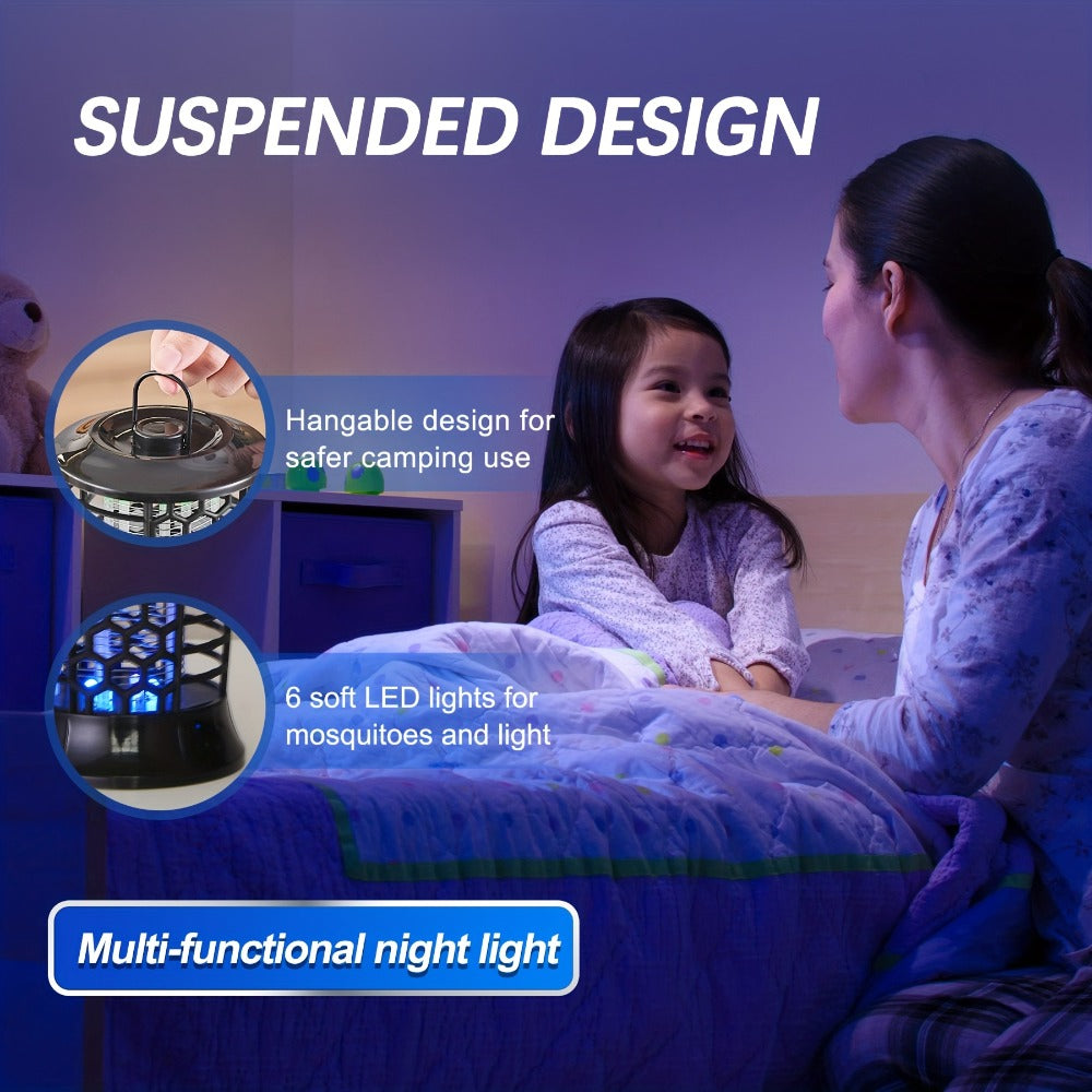 Bug Zapper Indoor Mosquito Killer - Electric Insect Trap Plug-In UV Light Fly Zapper for Home, Bedroom, Kitchen, Fruit Fly & Gnat Trap, Silent Mosquito Lamp Night Light