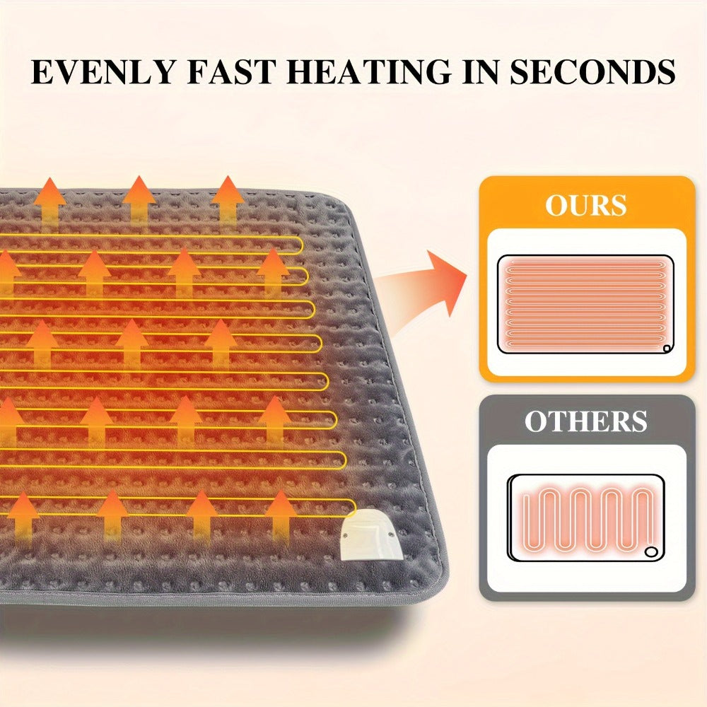 Electric Heating Pad 17"x33" Fast Heating Lap Blanket - 9 Adjustable Heat Settings, Automatic Shutoff Timer, Soft & Cozy, Machine Washable, Portable Desk Lap Warmer for Office Home Winter Use
