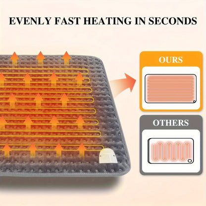 Electric Heating Pad 17"x33" Fast Heating Lap Blanket - 9 Adjustable Heat Settings, Automatic Shutoff Timer, Soft & Cozy, Machine Washable, Portable Desk Lap Warmer for Office Home Winter Use