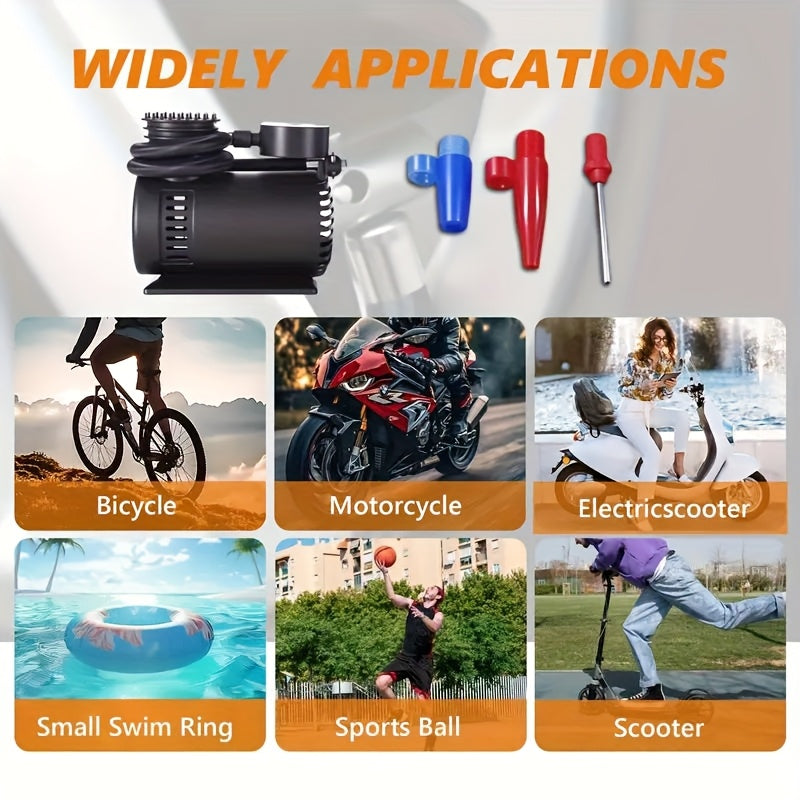 Automatic Electric Pneumatic, 300PSI 12V Mini Compressor Air Pump Electric Tire Air Inflator Pump Mini Air Compressor, Without Battery