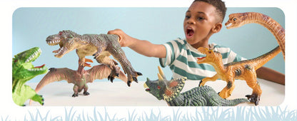 Toddler Dinosaur Figures with Educational Book – 6 Jumbo Soft Realistic Dinosaur Toys for Toddlers 1+ Years, Learning Playset for Kids, Perfect Gift for Boys & Girls, Christmas & Birthday Toys