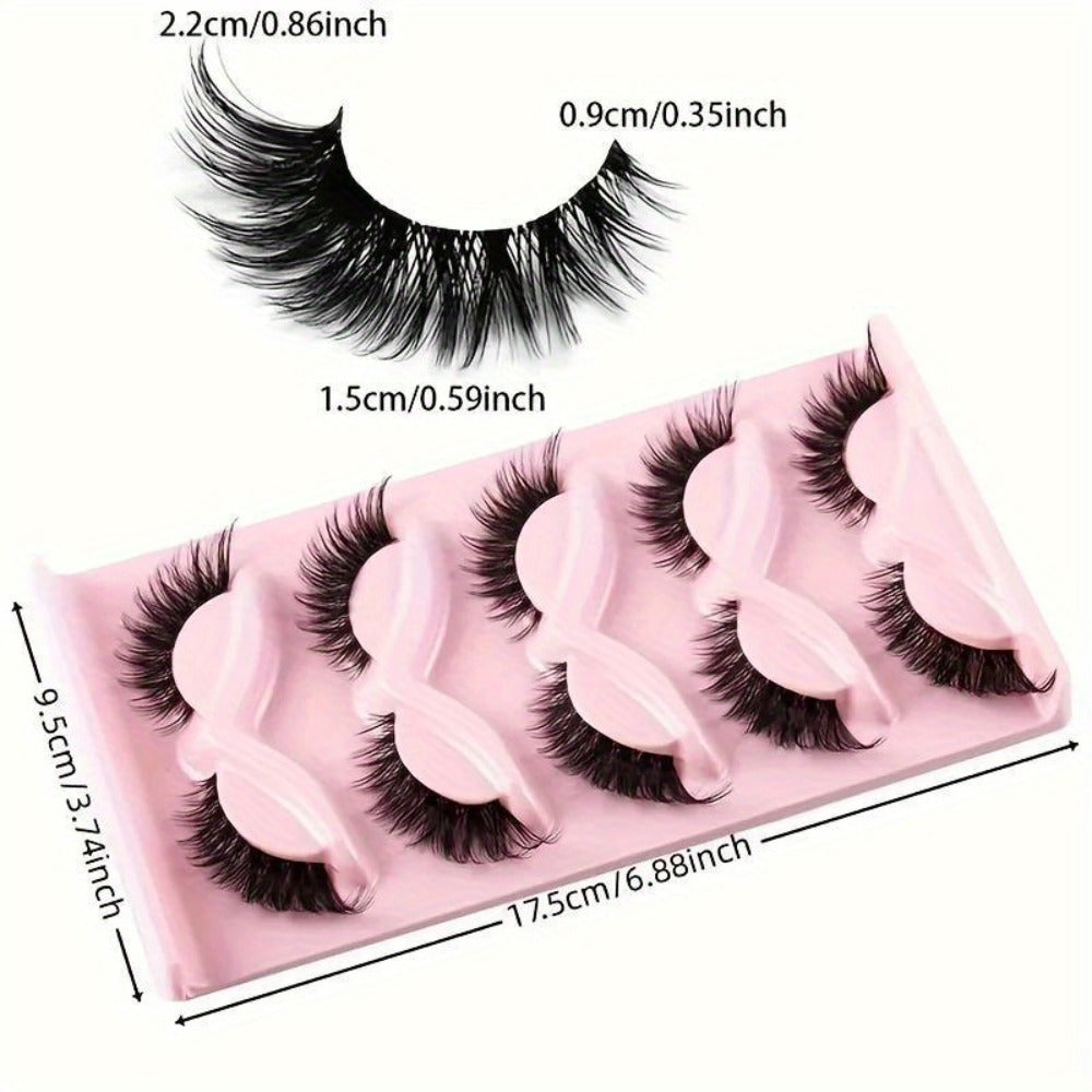 15 Pairs Cat Eye Strip Lashes — Natural Long Manga Wispy False Eyelashes with Winged Tips, 3 Boxes Elongated Dramatic Eye Look for Women, Party Date Night Everyday Wear & Cosplay