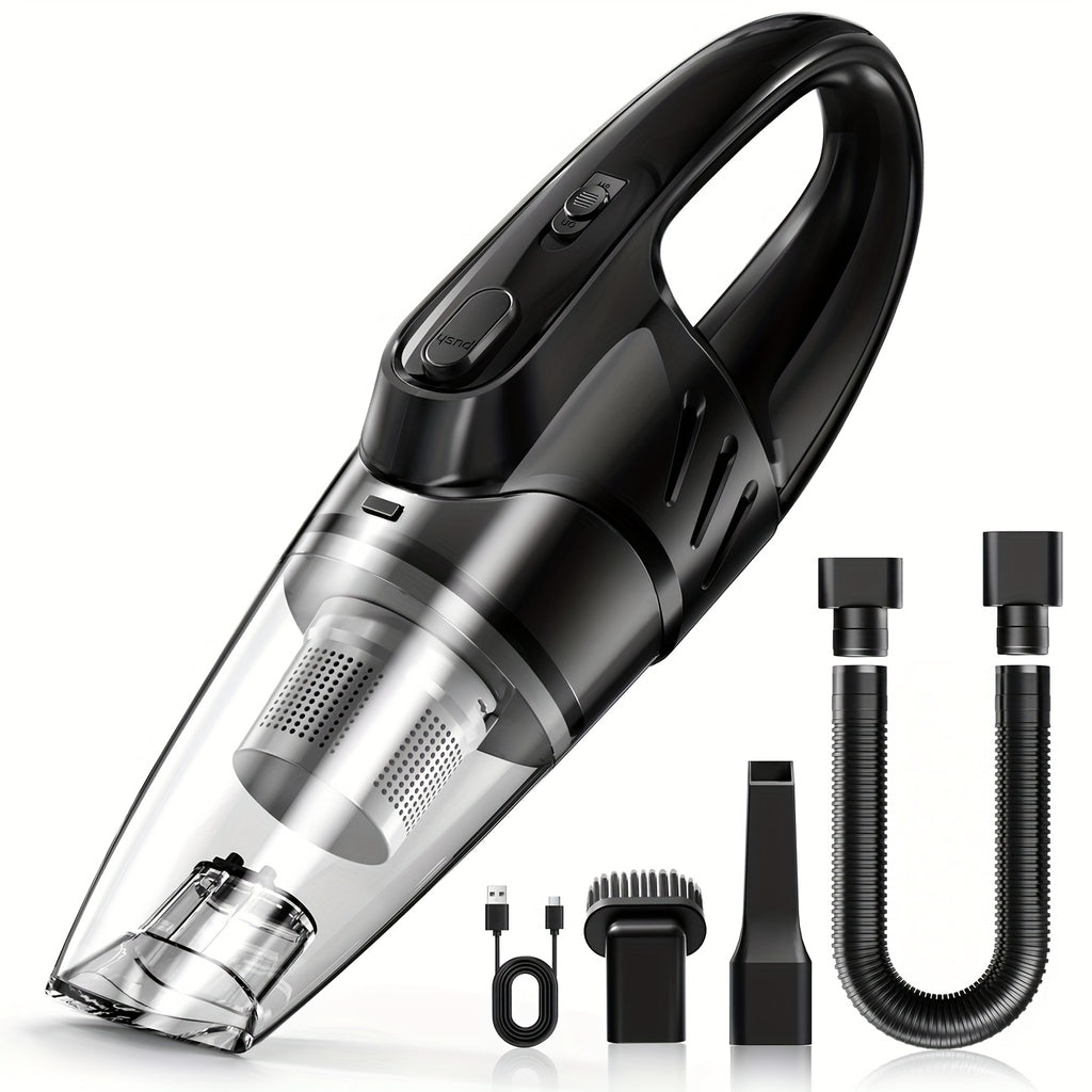 Car Vacuum Cleaner, 6000PA Super Strong Suction Handheld Vacuum, 2000mAh Large Capacity, Low Noise, Comes with Five Matching Accessories, for Car Interiors, Home, and Pet Cleaning, Pink Girly Car Accessories Gift for Women