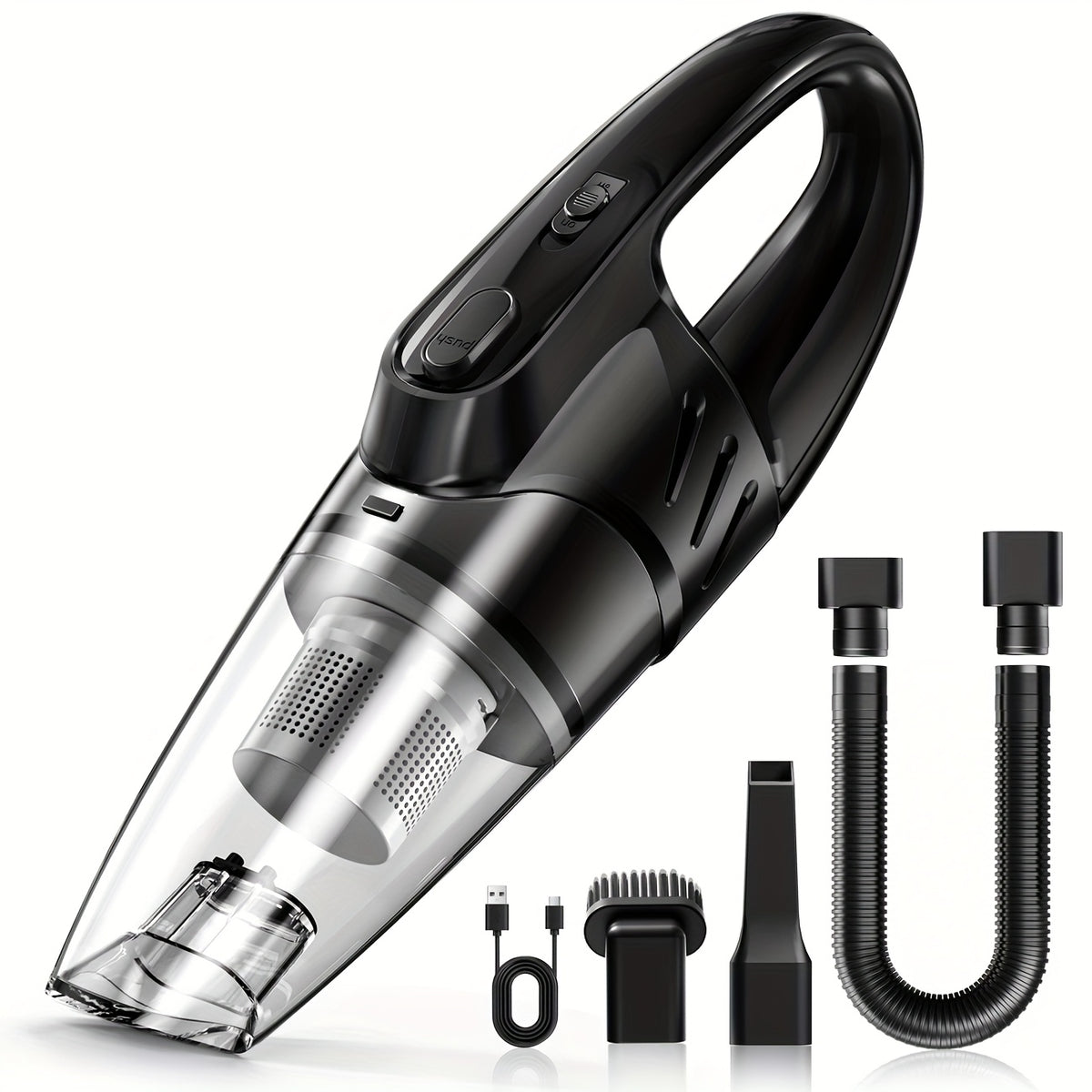 Car Vacuum Cleaner, 6000PA Super Strong Suction Handheld Vacuum, 2000mAh Large Capacity, Low Noise, Comes with Five Matching Accessories, for Car Interiors, Home, and Pet Cleaning, Pink Girly Car Accessories Gift for Women