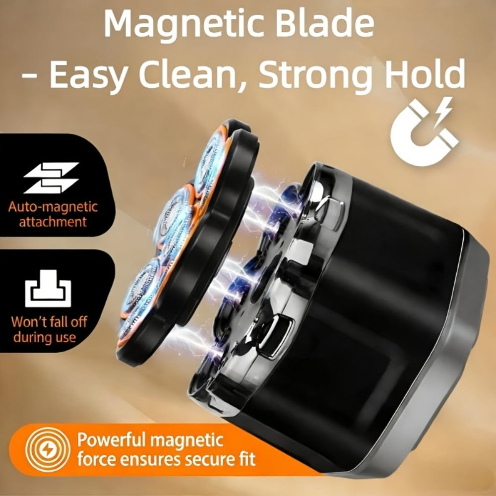 7D Floating Head Shaver for Bald Men — Electric Head Razor with USB-C Fast Charging IPX5 Waterproof Full Body Washable Magnetic Removable Blades Gift for Him