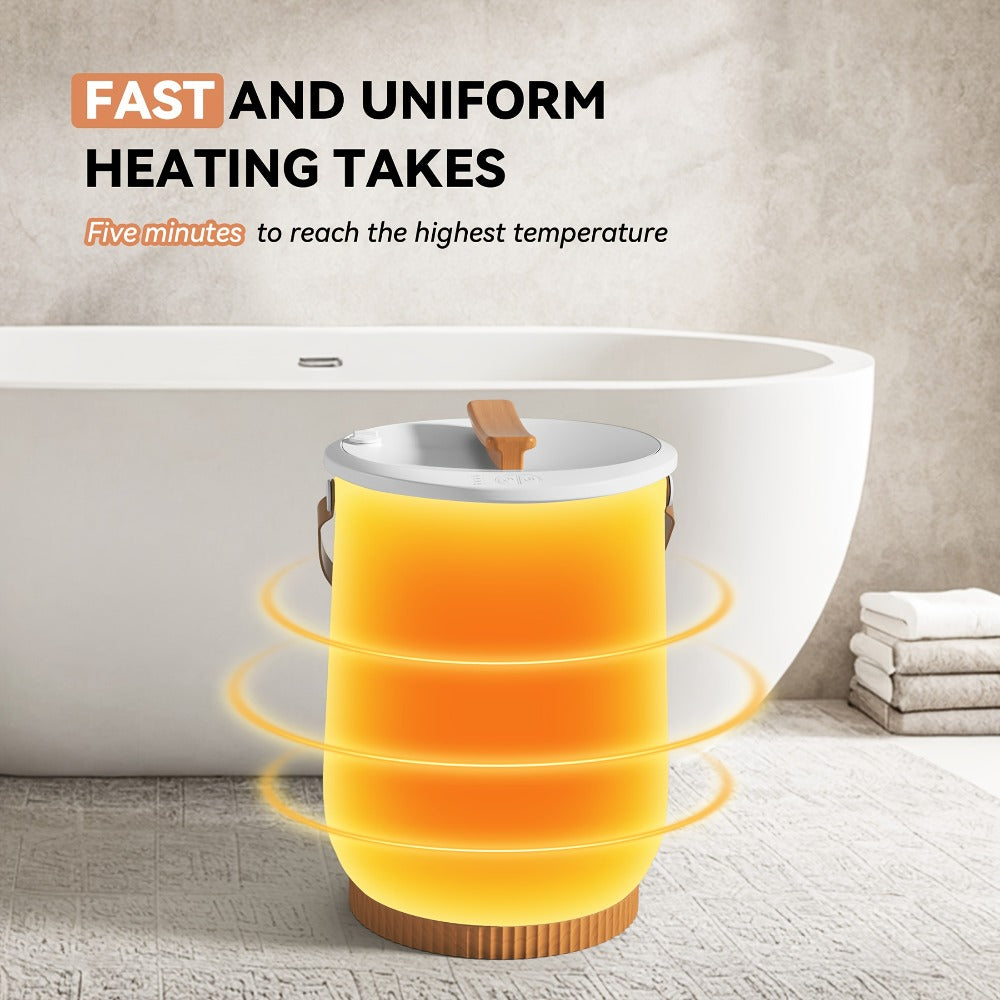20L Deluxe Towel Warmer Bucket with Digital Display & 4 Timer Modes 15/30/45/60 Min - Auto Shut Off Self-Closing Lid, Spa-Quality Fast Heating for Bathroom Home Hotel Spa, White