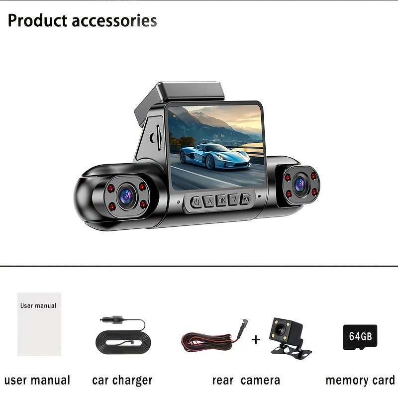 This Is a Comprehensive Driving Recorder Set Featuring Four Lenses, Offering 360-Degree Coverage with 1080P Resolution for The Front And 720P for The Rear, Sides, And Full Display. It Includes High-Definition Night Vision, WDR, G Sensor