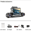 This Is a Comprehensive Driving Recorder Set Featuring Four Lenses, Offering 360-Degree Coverage with 1080P Resolution for The Front And 720P for The Rear, Sides, And Full Display. It Includes High-Definition Night Vision, WDR, G Sensor