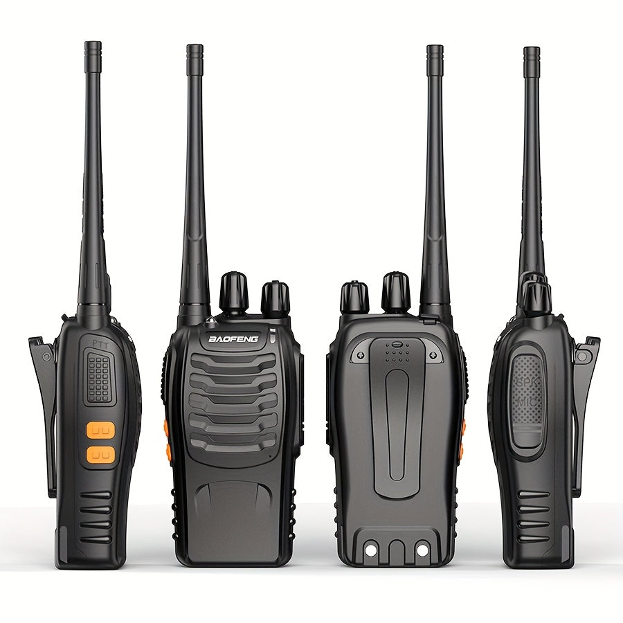 Baofeng BF-888S Walkie Talkies 16 Channel UHF Long Range Two Way Radio Rechargeable with Earphones for Camping Hiking Hunting Outdoor