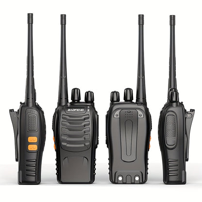 Baofeng BF-888S Walkie Talkies 16 Channel UHF Long Range Two Way Radio Rechargeable with Earphones for Camping Hiking Hunting Outdoor