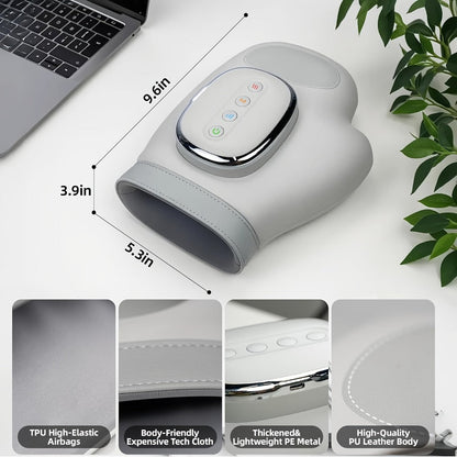 Hand Massager with Heat & Air Pressure – 3D Shiatsu Kneading 6 Modes Rechargeable Portable Hand Massager for Arthritis Pain Relief, Ideal for Office Workers Seniors & Gamers, Finger & Palm Massager