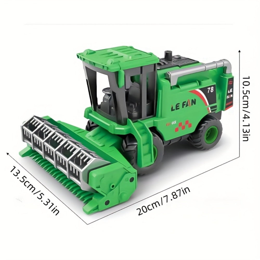 Wheat Harvester Toy Car Inertia Friction Powered Agricultural Vehicle Simulation Model for Kids Boys Girls Ages 3+ – Battery-Free Farm Truck Toy Birthday Christmas Gift