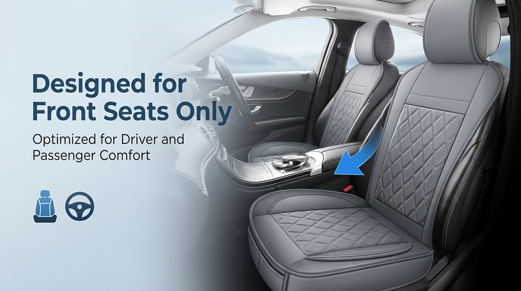 Front Seat Covers for Cars, Universal Fit Bucket Seat Protector Set, Full Surround High-Back Design, Anti-Slip Backing, Easy to Install, Fits Most Cars, SUVs & Trucks