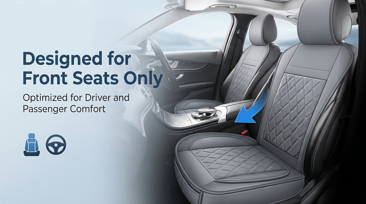 Front Seat Covers for Cars, Universal Fit Bucket Seat Protector Set, Full Surround High-Back Design, Anti-Slip Backing, Easy to Install, Fits Most Cars, SUVs & Trucks