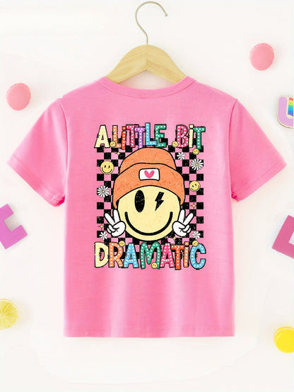 Girls' Little Bit Dramatic T-Shirt - Funny Quote