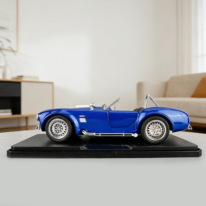 Shelby Cobra 1:22 Scale Zinc Alloy Diecast Model Car – Collector-Grade Exhibition-Quality Replica with Openable Doors, Static Display for Home Office Desk, Birthday Gift (Black / Blue / Red)