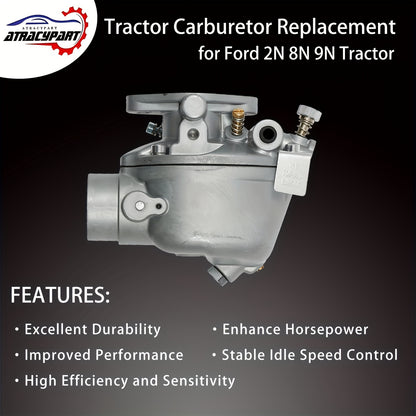 Ford Tractor Carburetor for 8N 9N 2N (1939-1952) - Replaces 8N9510C, 9N9510A, TSX241A, TSX33 - Includes Gasket & Bolts, Marvel Schebler & Zenith Compatible