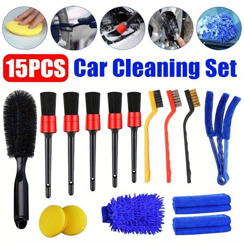 12pcs/set Car Cleaning Brush Set 5pcs Car Detailing Brush Soft Material Auto Wash Brush Set Car Interior Rim Brushes