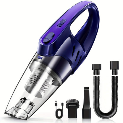 Car Vacuum Cleaner, 6000PA Super Strong Suction Handheld Vacuum, 2000mAh Large Capacity, Low Noise, Comes with Five Matching Accessories, for Car Interiors, Home, and Pet Cleaning, Pink Girly Car Accessories Gift for Women