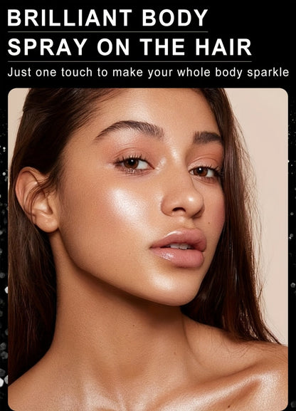 Glitter Spray for Hair & Body Quick Dry Shimmer Spray – High-Gloss Body Glitter for Face Lips Eyes Skin Festival Rave Party Photoshoot Everyday Glam Set 2pc & 3pc Options Women Teens