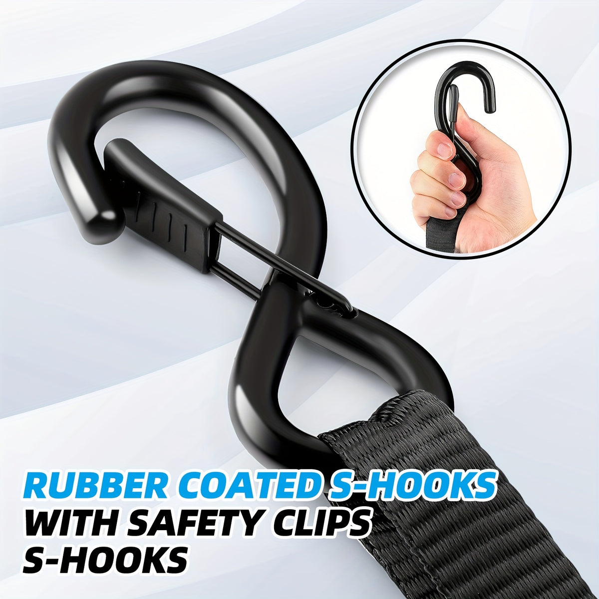LIALEX 4pcs Ratchet Straps Heavy Duty 15ft 1800 LB Break Strength Ratchet Tie Down with Safety Lock S Hooks and Soft Loop Tie Down