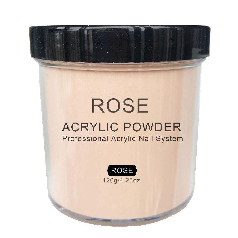 Acrylic Nail Powder 4oz Formaldehyde-Free Rose Peach Almond Natural Pink Shades Professional System for Nail Extensions Sculpting 3D Nail Art Overlay - No Lamp Needed Nail Tech Supplies