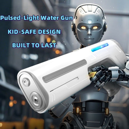 Upgraded Electric Water Gun with Safety Goggles & Hard Case – LED Pulse Light 40ft Range USB Rechargeable Squirt Blaster for Kids & Adults, Pool Beach Backyard Summer Gift Set
