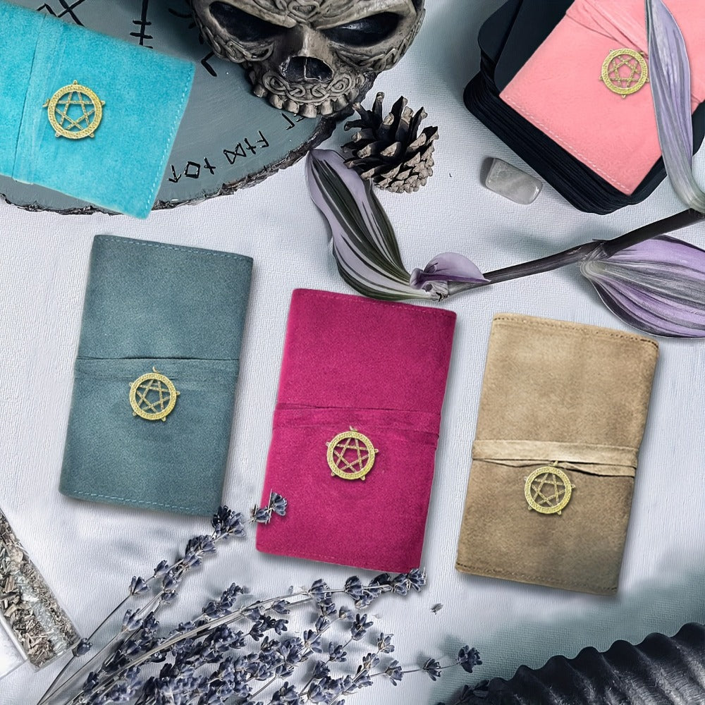 Tarot Card Bag Velvet Pouch with Retro Pendant – 5pcs Lightweight Tarot Storage Holder Set, Mystical Drawstring Bags for Tarot Cards, Crystals & Oracle Decks