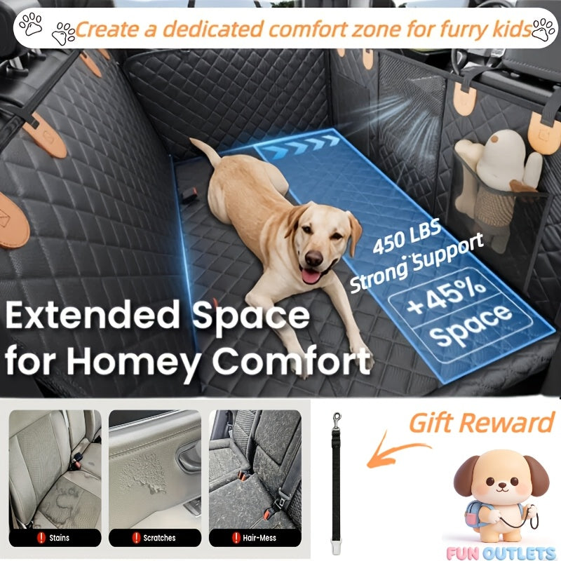 Dog Backseat Expander -Large Space, Dog Car Seat Cover Hard Bottom CanAccommodate 400 Pounds, Sturdy Dog Backseat Expander, Dog HammockCar Dog Lathe, SUV, Truck