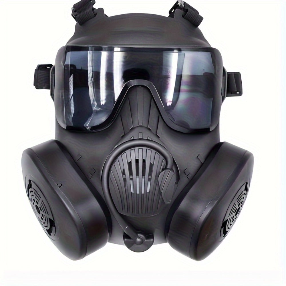 Tactical CS Costume Prop Mask Plastic Airsoft Style – Military Face Mask for Men Halloween Cosplay Role Play CS Simulation Outdoor Camping Movie Stage Props Cool Dress Up Black Tri-Color