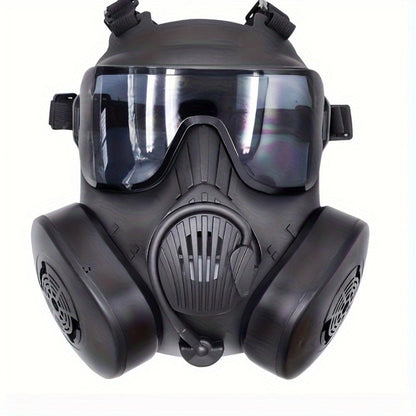 Tactical CS Costume Prop Mask Plastic Airsoft Style – Military Face Mask for Men Halloween Cosplay Role Play CS Simulation Outdoor Camping Movie Stage Props Cool Dress Up Black Tri-Color