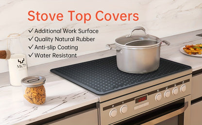 Silicone Stove Top Cover Mat 28"x20" - Heat Resistant Electric Stove Protector for Ceramic Glass Cooktop, Non-Slip Scratch Guard, Dishwasher Safe, Extra Large RV Range Cover, Multipurpose Kitchen Mat